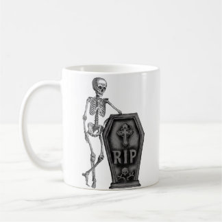 Cool Skeleton with coffin Coffee Mug