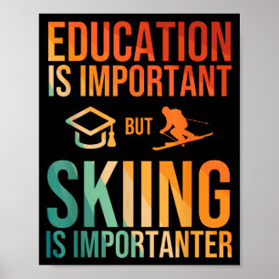 Cool ski art for men women kids nordic mountain poster
