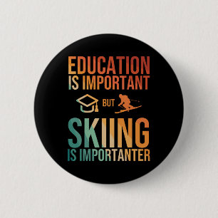 Cool Ski Art For Men Women Kids Nordic Mountain Sk 6 Cm Round Badge