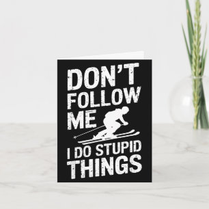 Cool ski freestyle funny saying winter sports skie card