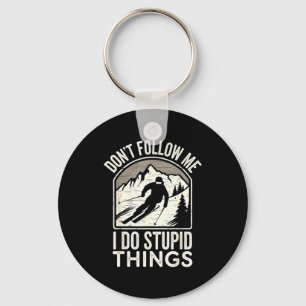 Cool ski freestyle funny saying winter sports skie key ring