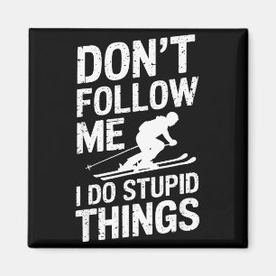 Cool ski freestyle funny saying winter sports skie magnet