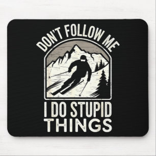 Cool ski freestyle funny saying winter sports skie mouse mat