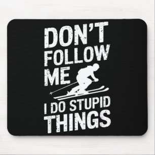 Cool ski freestyle funny saying winter sports skie mouse mat
