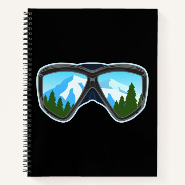 Cool Ski Goggles Skiing Player Snowboarding Sports Notebook (Front)