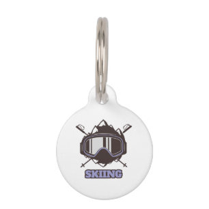 Cool Ski Helmet Pet Tag