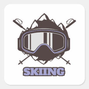 Cool Ski Helmet  Square Sticker