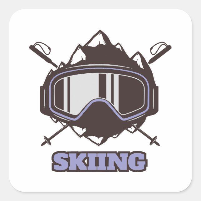 Cool Ski Helmet  Square Sticker (Front)