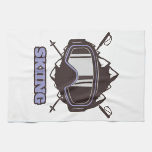 Cool Ski Helmet Tea Towel