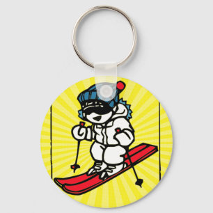 Cool Skier   Skiing lovers   skiing gift   skiing Key Ring