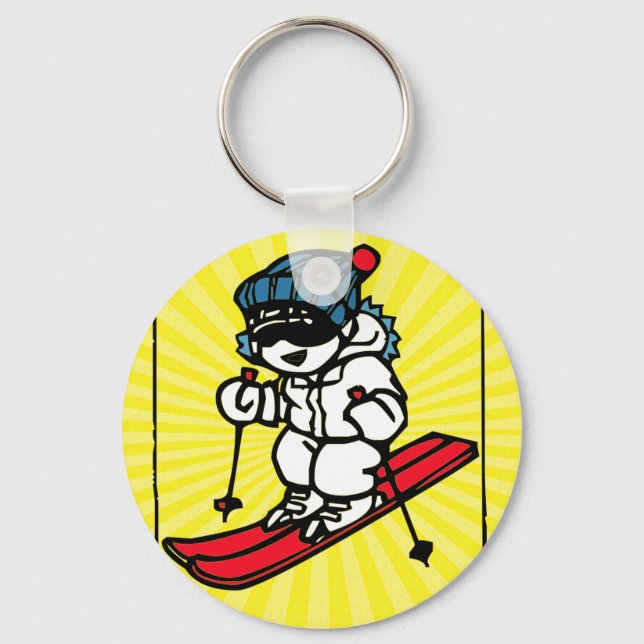 Cool Skier | Skiing lovers | skiing gift | skiing Key Ring (Front)