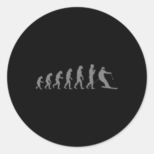 Cool Skiing Art For Men Women Skiing Themed Ski Lo Classic Round Sticker