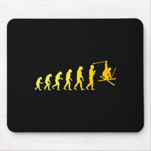 Cool skiing art for men women skiing themed ski mouse mat