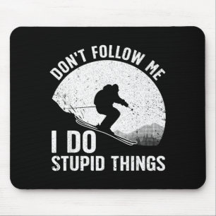 Cool skiing for men women snow skier winter ski mouse mat