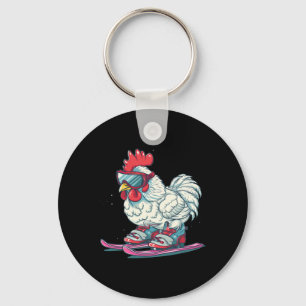 Cool Skiing Shoes With Chicken For Boys And Girls  Key Ring