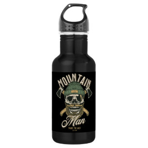 Cool skull design; nature; mountains; camping; dad 532 ml water bottle
