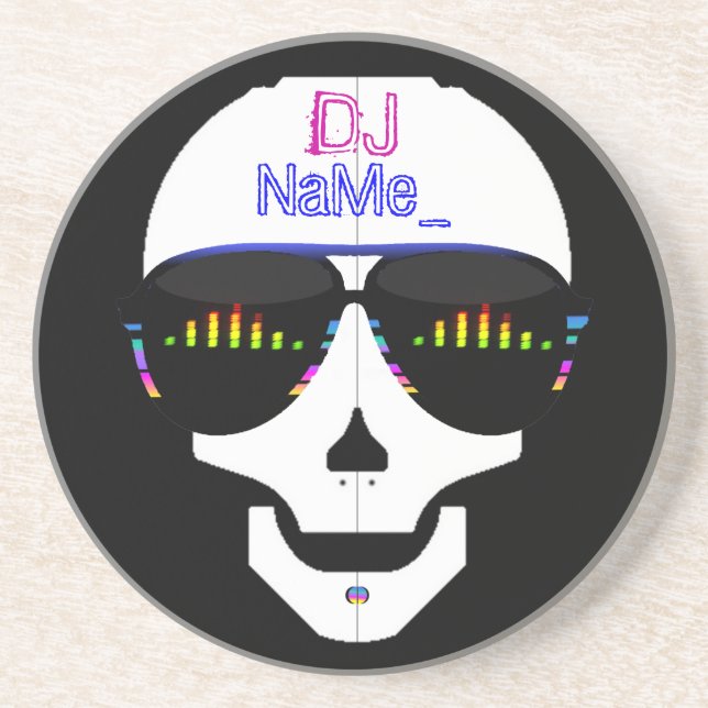 Cool Skull DJ - Customised Coaster (Front)