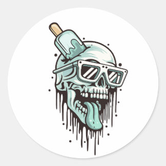 Cool Skull Hoodie & Shades Sticker – Edgy Streetwe