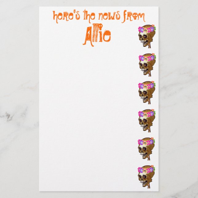 Cool Skull personalised Stationery (Front)