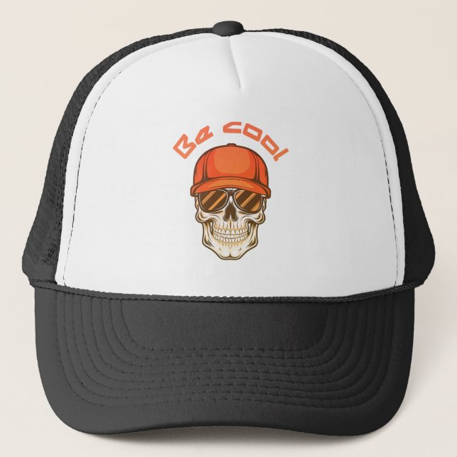 Cool Skull with Cap and Sunglasses (Front)
