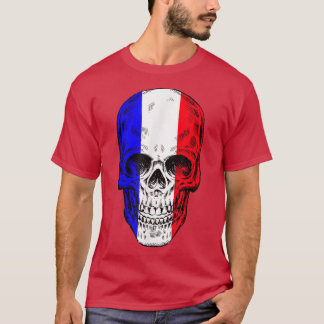 Cool Skull with French Flag T-Shirt Copy