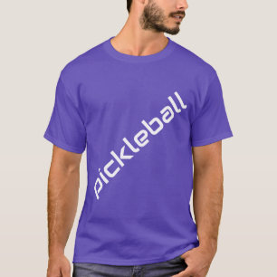 Cool Slant PICKLEBALL Text Purple Background T-Shirt