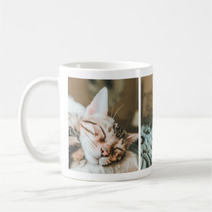 Cool Sleepy Kitty Cat Lovers' Photo Collage Mug