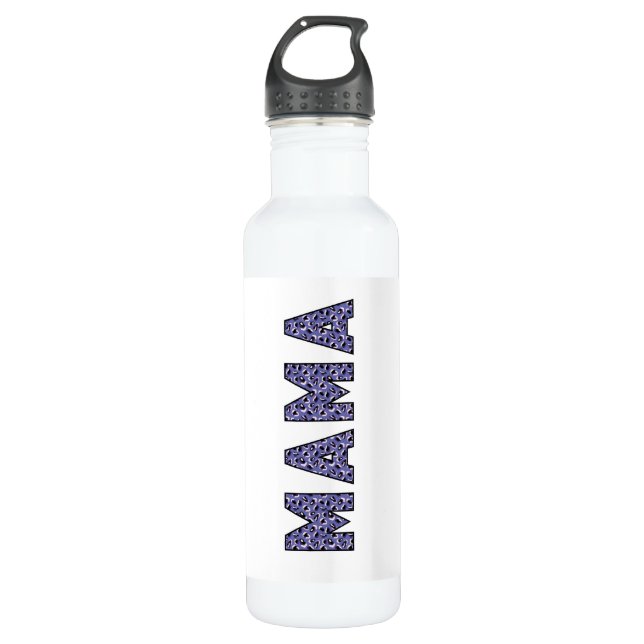 Cool slogan MAMA animal print typography 710 Ml Water Bottle (Front)