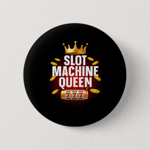 Cool Slot Machine Queen Art For Women Girls Casino 6 Cm Round Badge