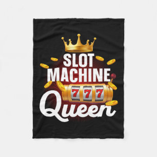 Cool Slot Machine Queen Art For Women Girls Casino Fleece Blanket