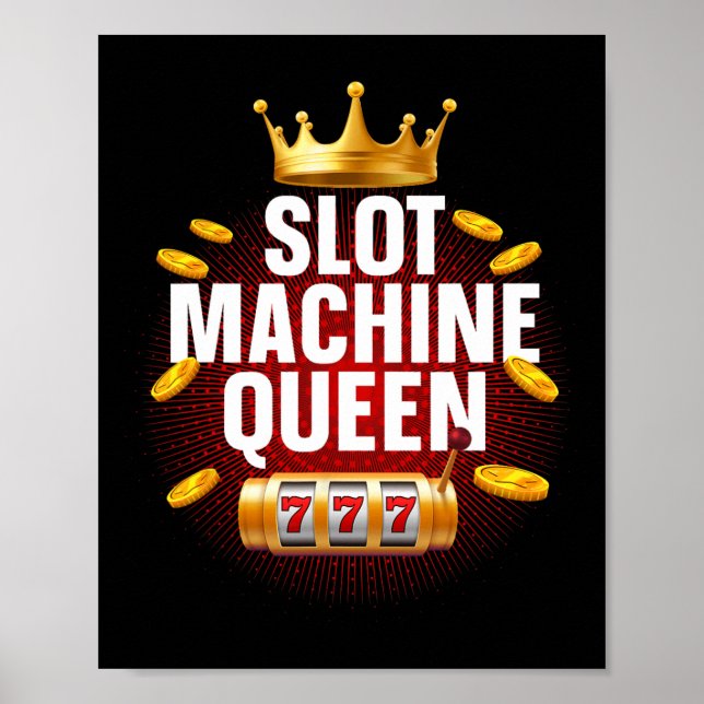 Cool Slot Machine Queen Art For Women Girls Casino Poster (Front)