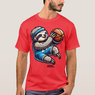 Cool Sloth Basketball Player Sports Design friend T-Shirt