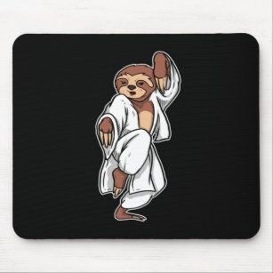 Cool Sloth Martial Arts Fighter Karate Gift Idea Mouse Mat