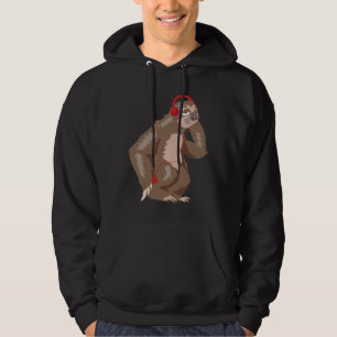 Cool Sloth Music Headphones Funny Animal Earphones Hoodie