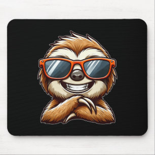 Cool Sloth Sungles Summer Cartoon Mouse Mat