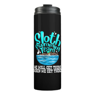 Cool Sloth Swimming Team Funny Animal Swimmer Thermal Tumbler