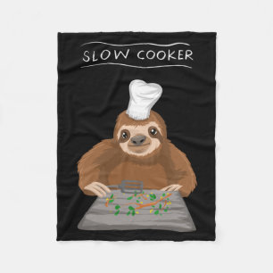 Cool Slow Cooker _ Funny Sluggish Cooking Sloth Fleece Blanket