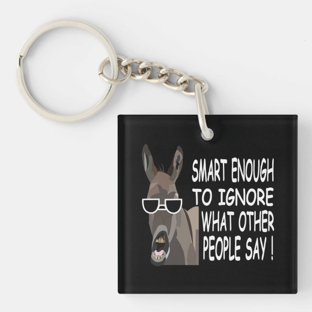 Cool Smart Donkey Key Ring (Front)
