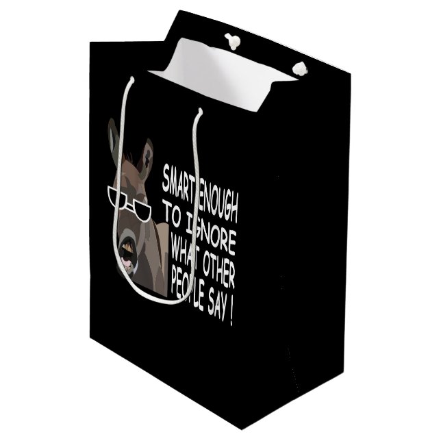 Cool Smart Donkey Medium Gift Bag (Front Angled)