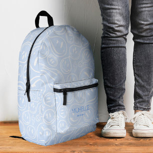 Cool Smile Girly Teen Trendy Sky Blue  Printed Backpack