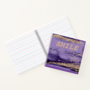 Cool Smile Gold Purple Personal  Notebook