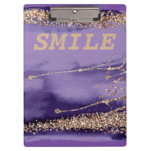 Cool Smile Gold Purple Sparkling  Clipboard