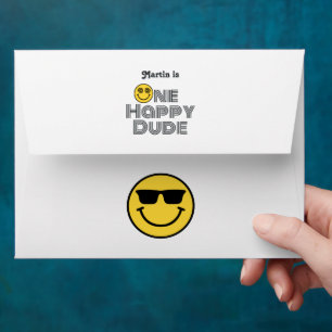 Cool Smile Retro "One Happy Dude" Birthday Envelope