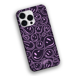 Cool Smiling Face Melting Smile Pattern Lavender Case-Mate iPhone 14 Pro Max Case