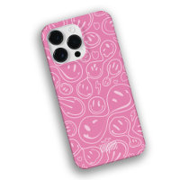 Cool Smiling Face Melting Smile Pattern Pink
