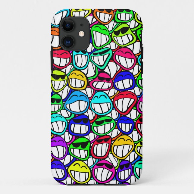 Cool Smiling Faces Case-Mate iPhone Case (Back)