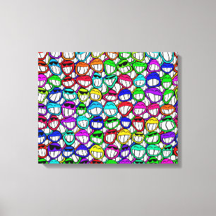 COOL SMILING FACES GROUP CANVAS PRINT