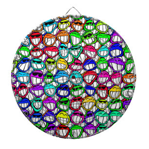 COOL SMILING FACES GROUP DARTBOARD