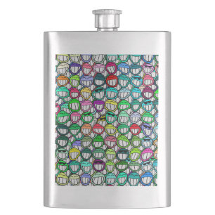 COOL SMILING FACES GROUP HIP FLASK