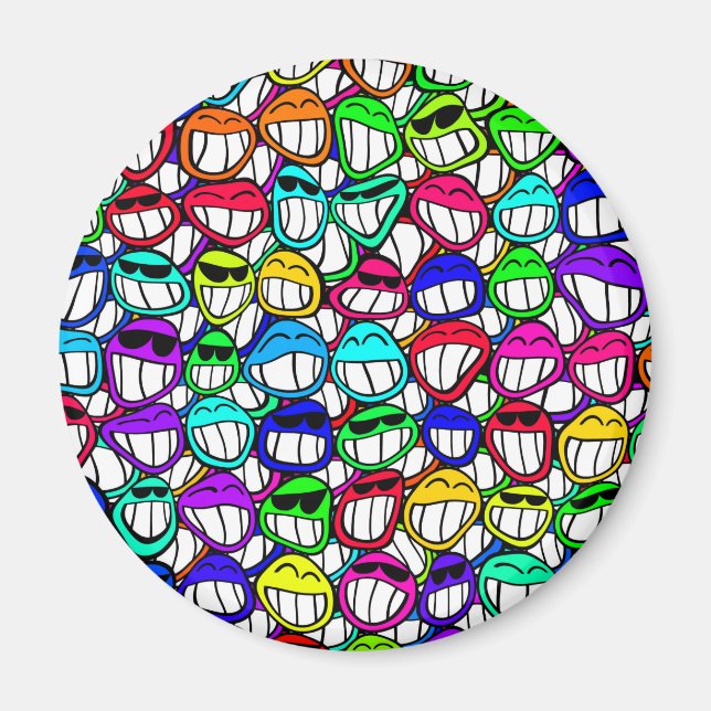 COOL SMILING FACES GROUP MAGNET (Front)